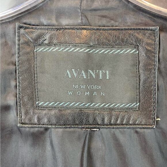 Avanti Genuine Leather Black Full Zip Stand Up Collar Jacket Women's Size XLarge - Picture 10 of 13